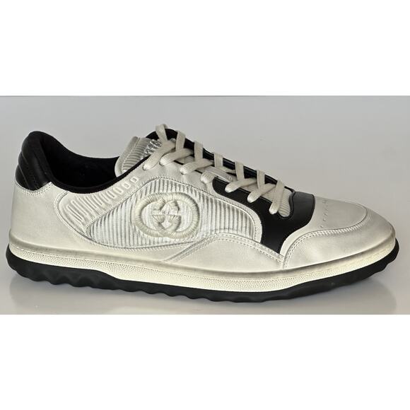 Gucci Dali Soft White/Black Leather Sneakers 13 US (Gucci 12.5) Italy 741656 NIB main image 9